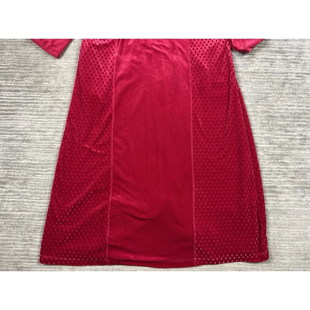 Sag‎ Harbor Sleepwear Womens Medium Red Velour Full Zip Long Sleeve Polyester